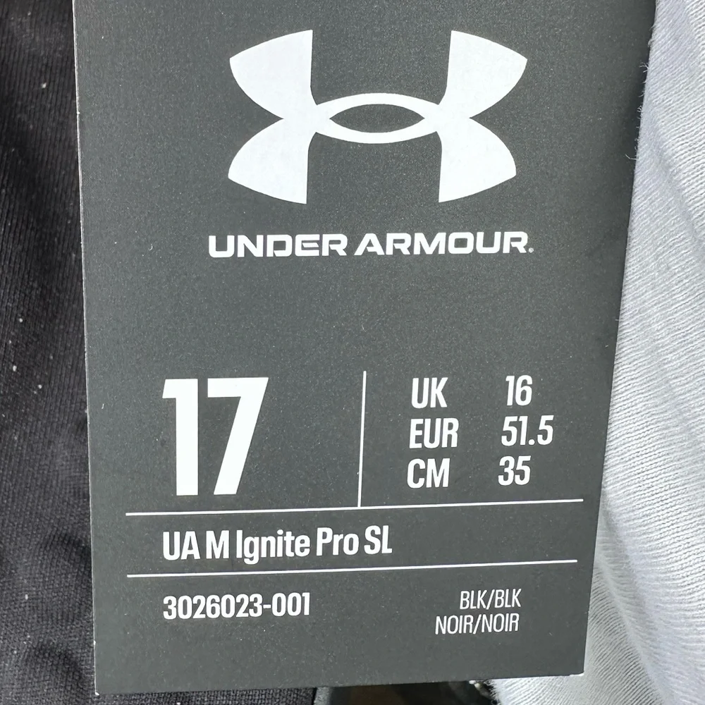 Under Armour Black Slides with White Logo